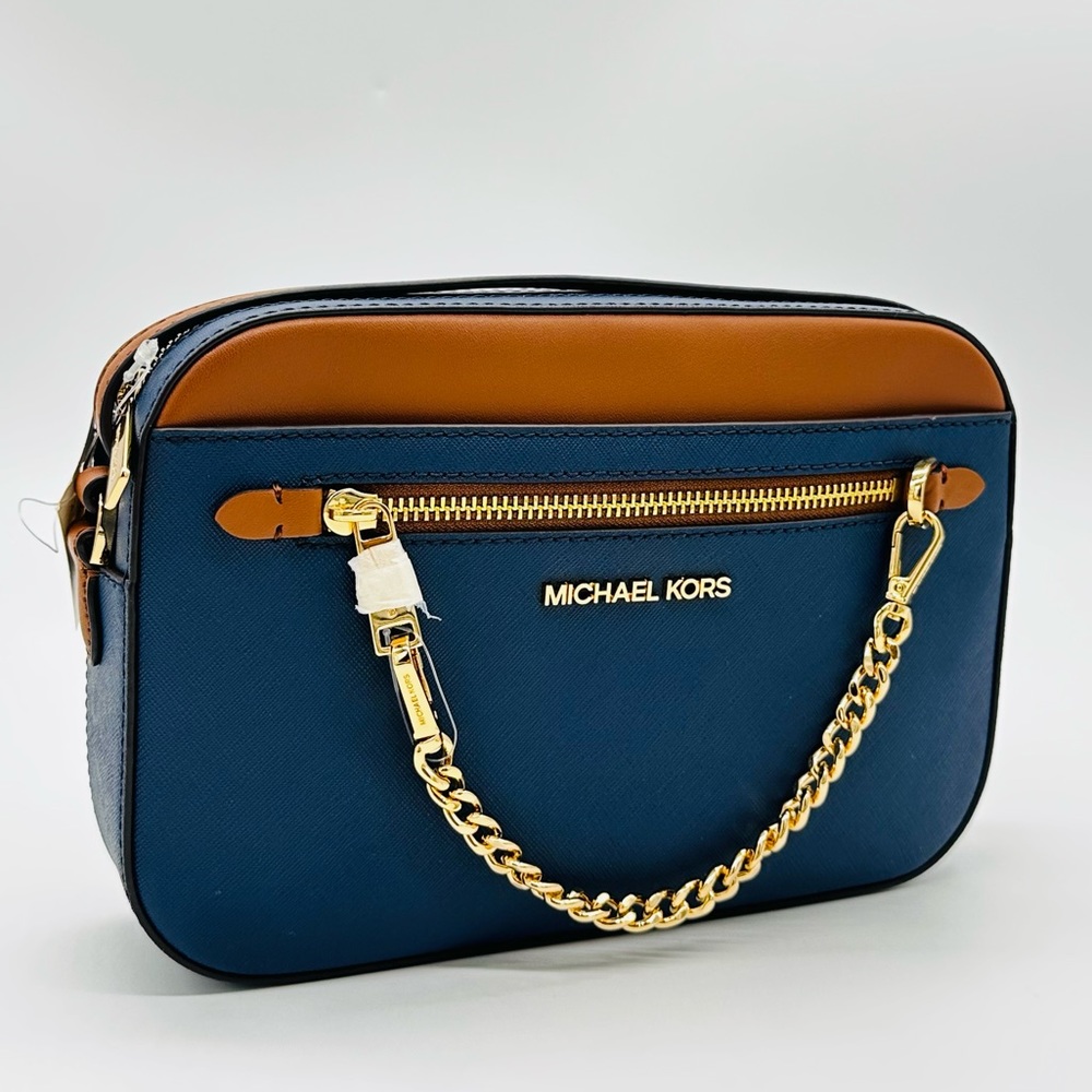 MICHAEL KORS LARGE EW ZIP CHAIN CROSSBODY BAG RED/GOLD